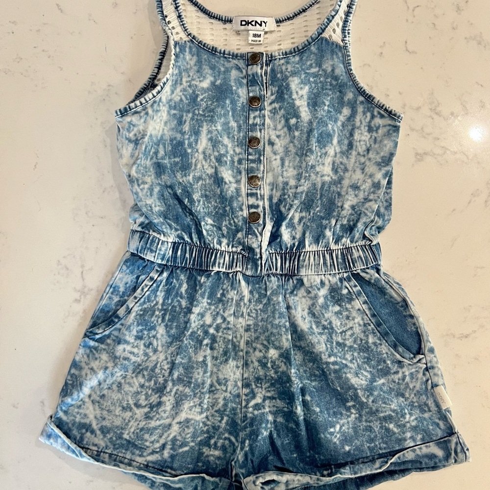DKNY Blue Denim Kids Romper